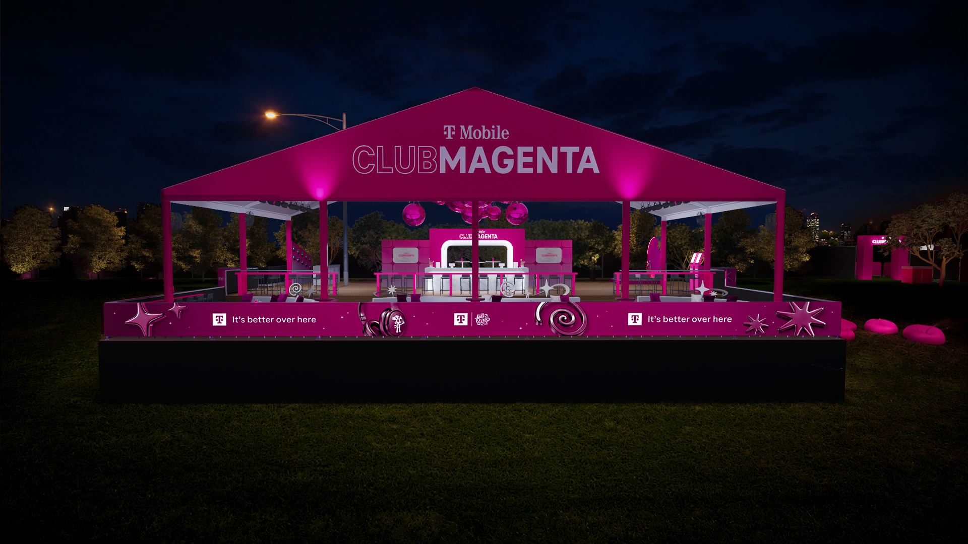 Club Magenta exterior at night