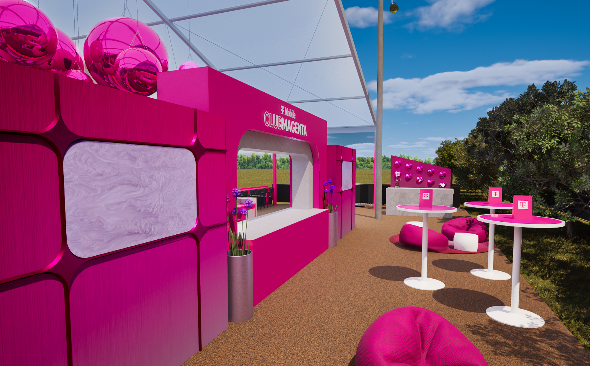 Club Magenta — oasis lounge space rendering
